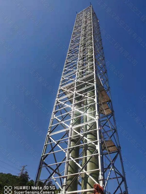 钛钢及玻璃钢烟囱安装